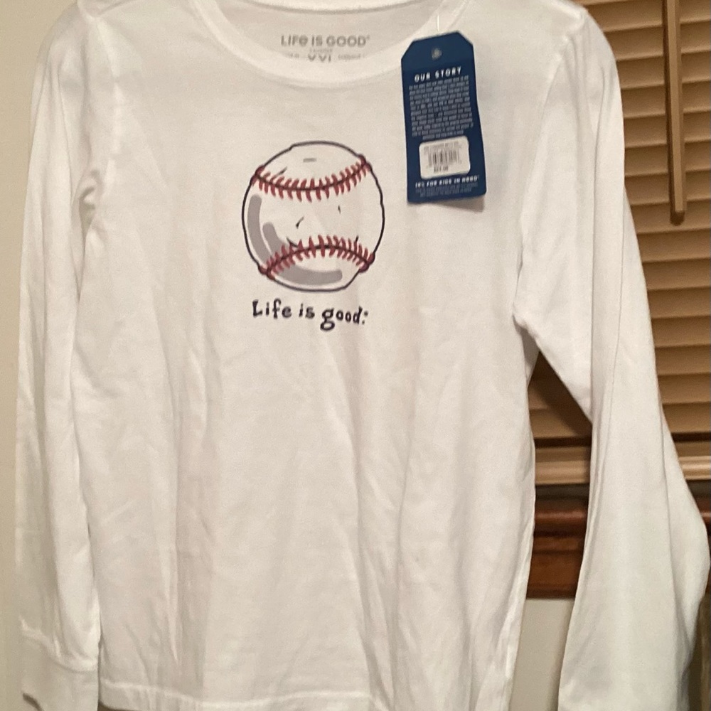 BOYS LIFE IS GOOD T-SHIRT, SIZE XXL. BRAND NEW WITH TAGS.